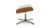Jovan 20.5" Mid-Century Modern Genuine Leather Footstool Ottoman, Pastel Beige