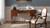 Dauphin Gold Accent 5-Drawer Wood Executive Desk, Walnut Brown