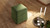 Oliver 16" Tapered Square Upholstered Ottoman, Moss Green