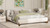 Alpine Puffy Modern Platform Bed, King, Ivory White Bouclé