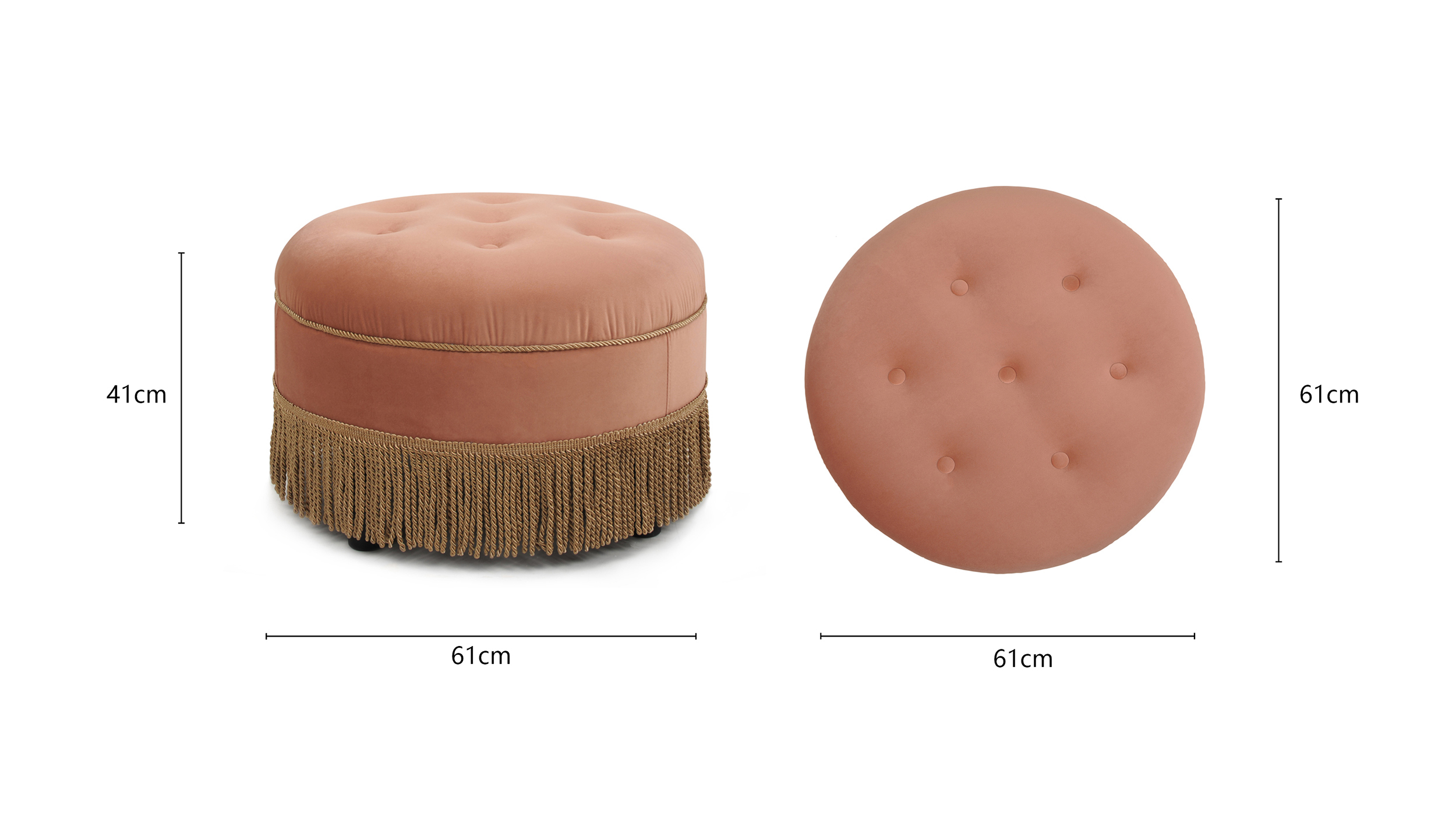 Yolanda Decorative Round Ottomane