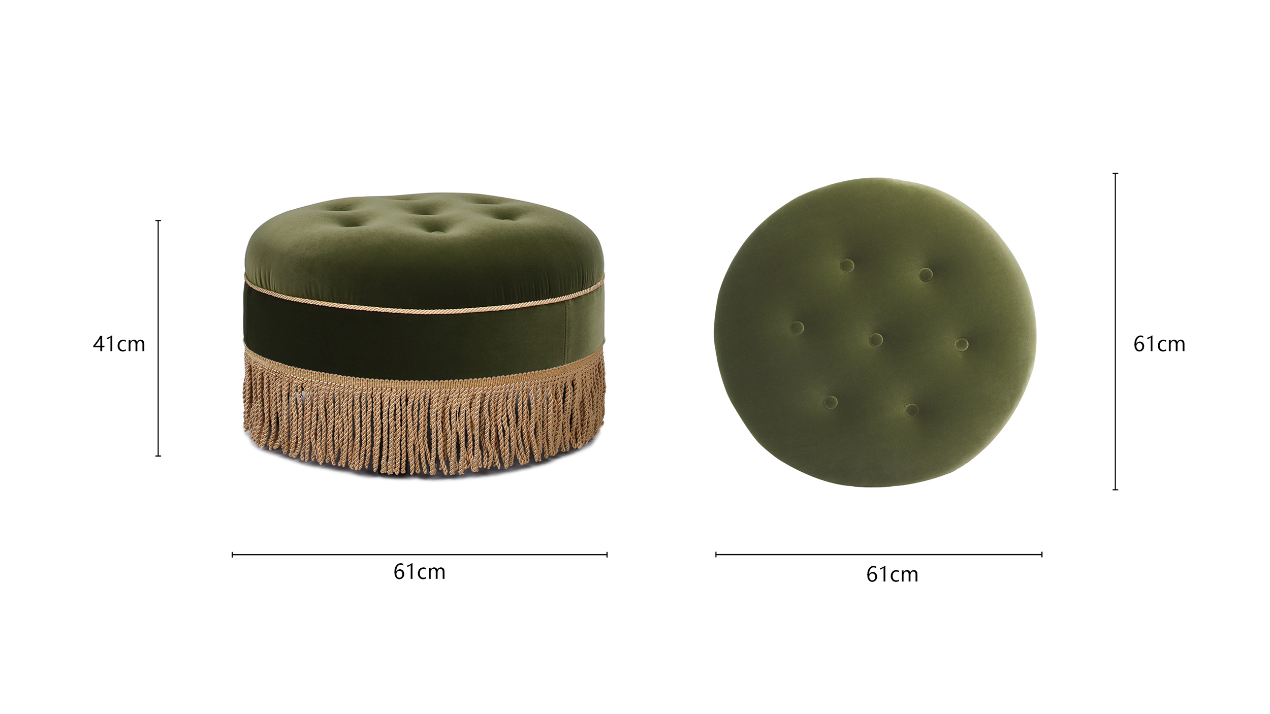 Yolanda Decorative Round Ottomane