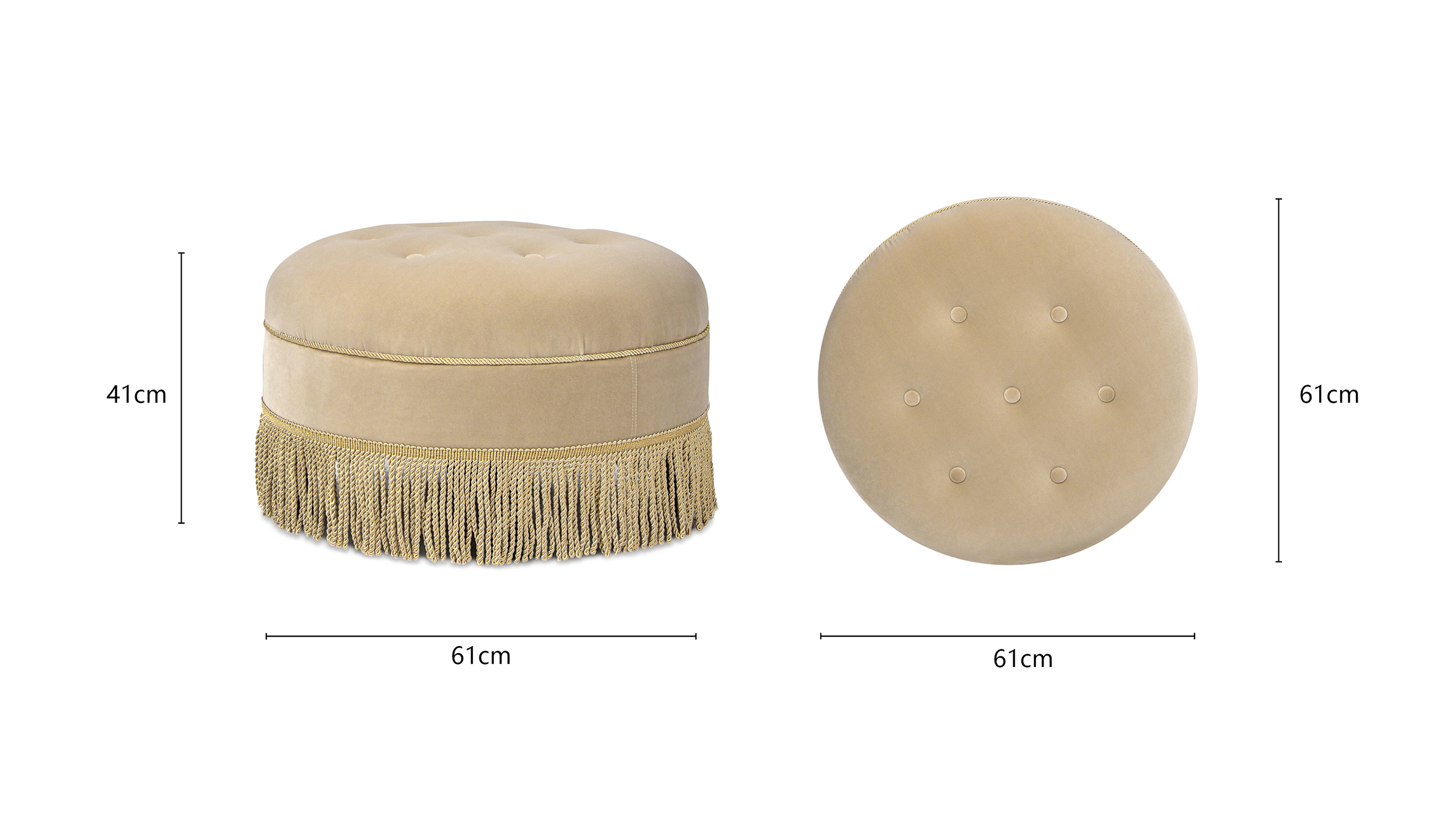 Yolanda Decorative Round Ottoman