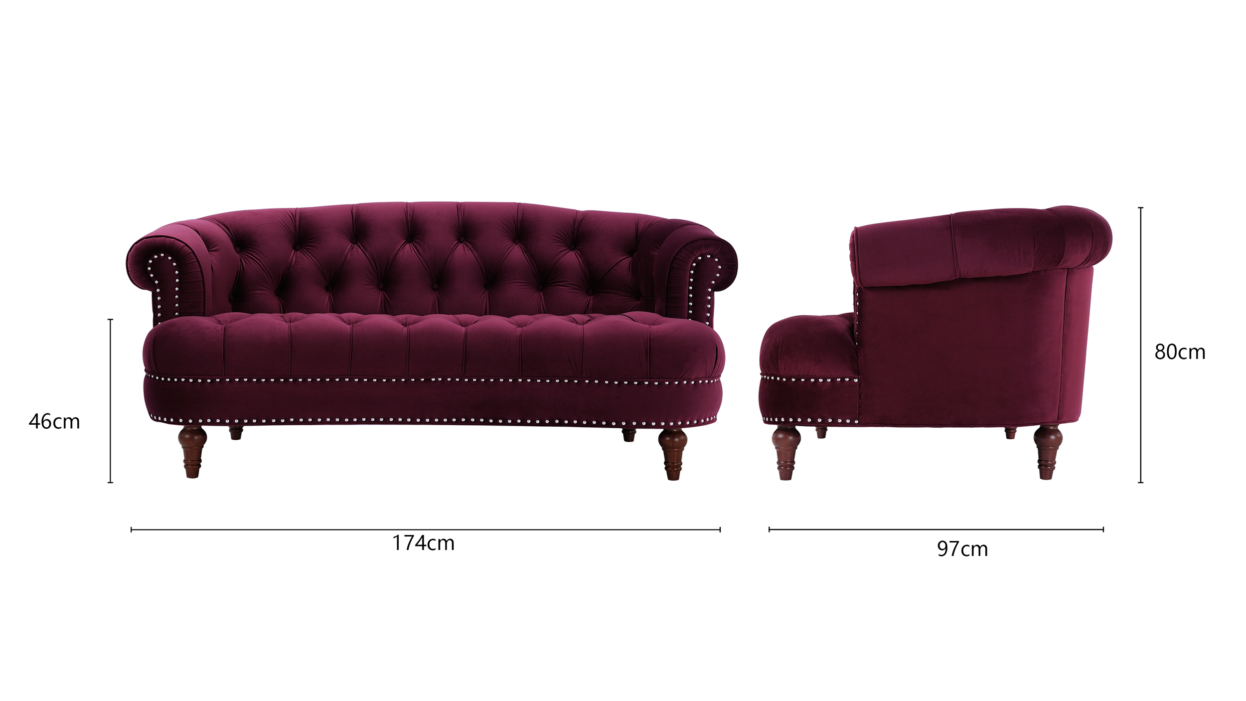 La Rosa Chesterfield Loveseat