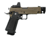 ARCTURUS Vanguard 4.3" Hi-Capa GBB Pistol w/ Optics Ready Slide & Compensator & ARS-1 Red Dot Combo BLK-TAN