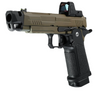 ARCTURUS Vanguard 4.3" Hi-Capa GBB Pistol w/ Optics Ready Slide & Compensator & ARS-1 Red Dot Combo BLK-TAN