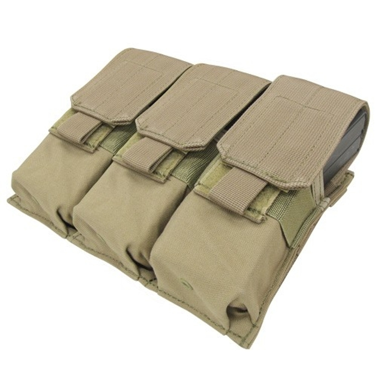 Condor Tactical Molle Triple Closed Top M4/M16 Mag Pouch - Tan