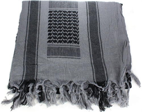 WOVEN COALITION SHEMAGH/SCARVES 42X42 - KHAKI/BLACK