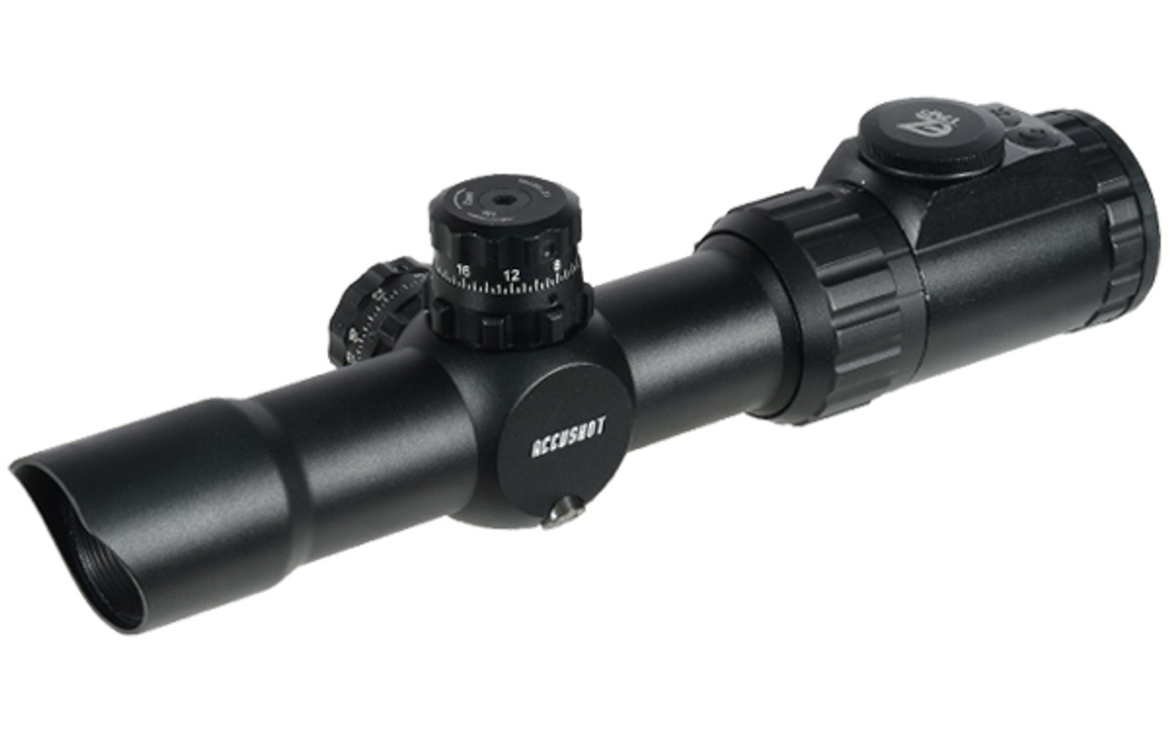 UTG 1-4.5X28 30mm CQB Scope, 36-color Glass Mil-dot,QD Rings, SCP3-145IEMDQ