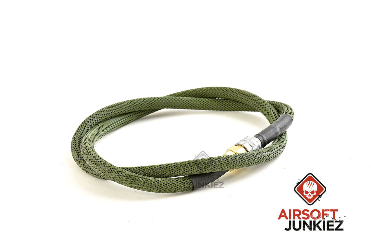 Airsoftjunkiez Heavy Weave Widebore Air Line 36" - OD Green