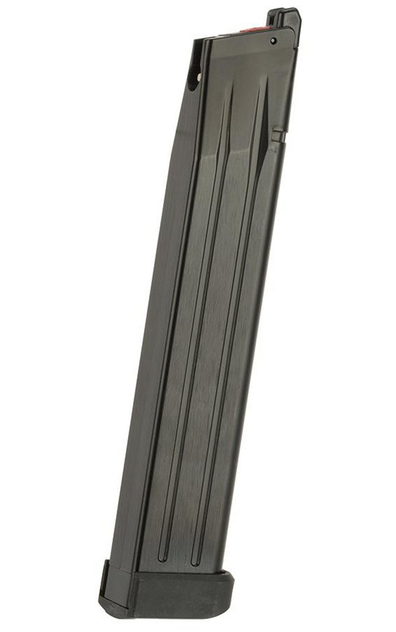 AW Custom Spec 50 Round Green Gas Extended Magazine for HI-CAPA Gas Blowback Airsoft Pistols - Black