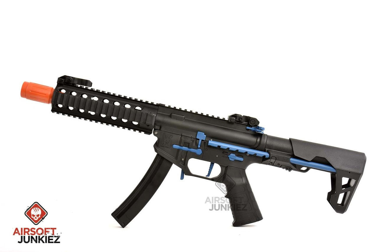 King Arms 9mm SBR PDW AEG Rifle - Blue