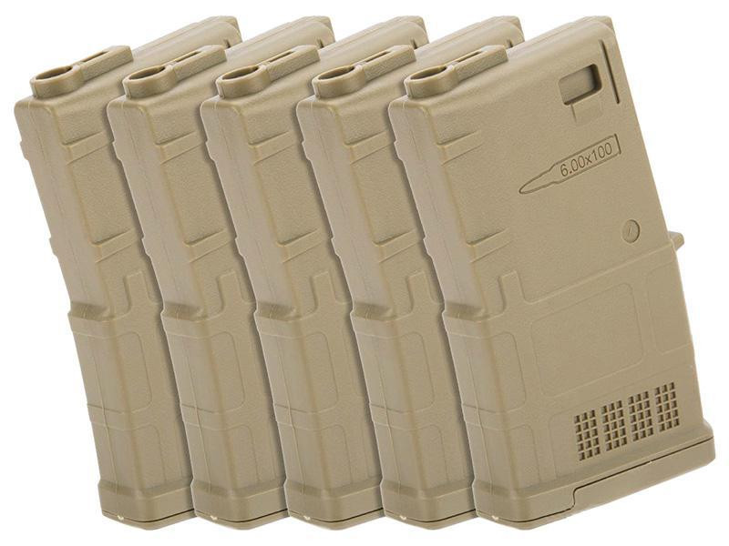 Ares AMAG 100 Round Magazine Box of 5 - Tan - AirsoftJunkiez.com