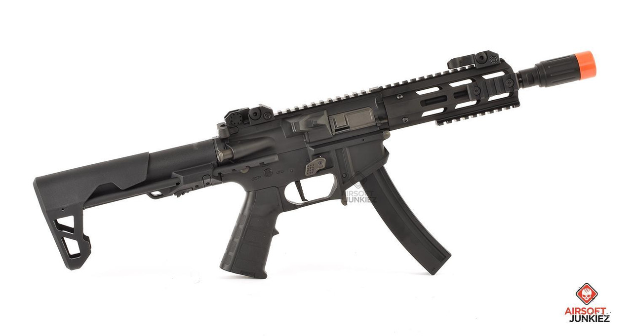 King Arms PDW 9mm SBR M-Lok Black - AirsoftJunkiez.com