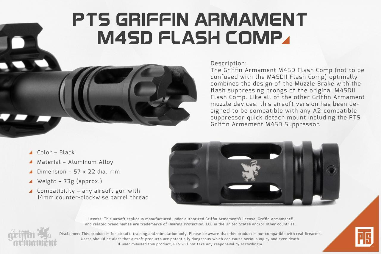 PTS GRIFFIN ARMAMENT M4SD FLASH COMP - AirsoftJunkiez.com
