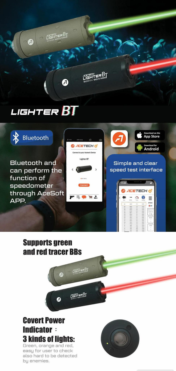 Acetech Lighter BT Airsoft Tracer, Bluetooth