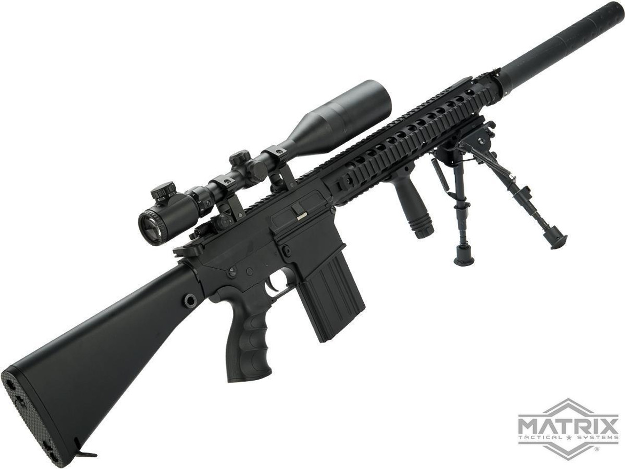 Matrix Full Size SR25 Precision Rifle Airsoft AEG (Model: Metal