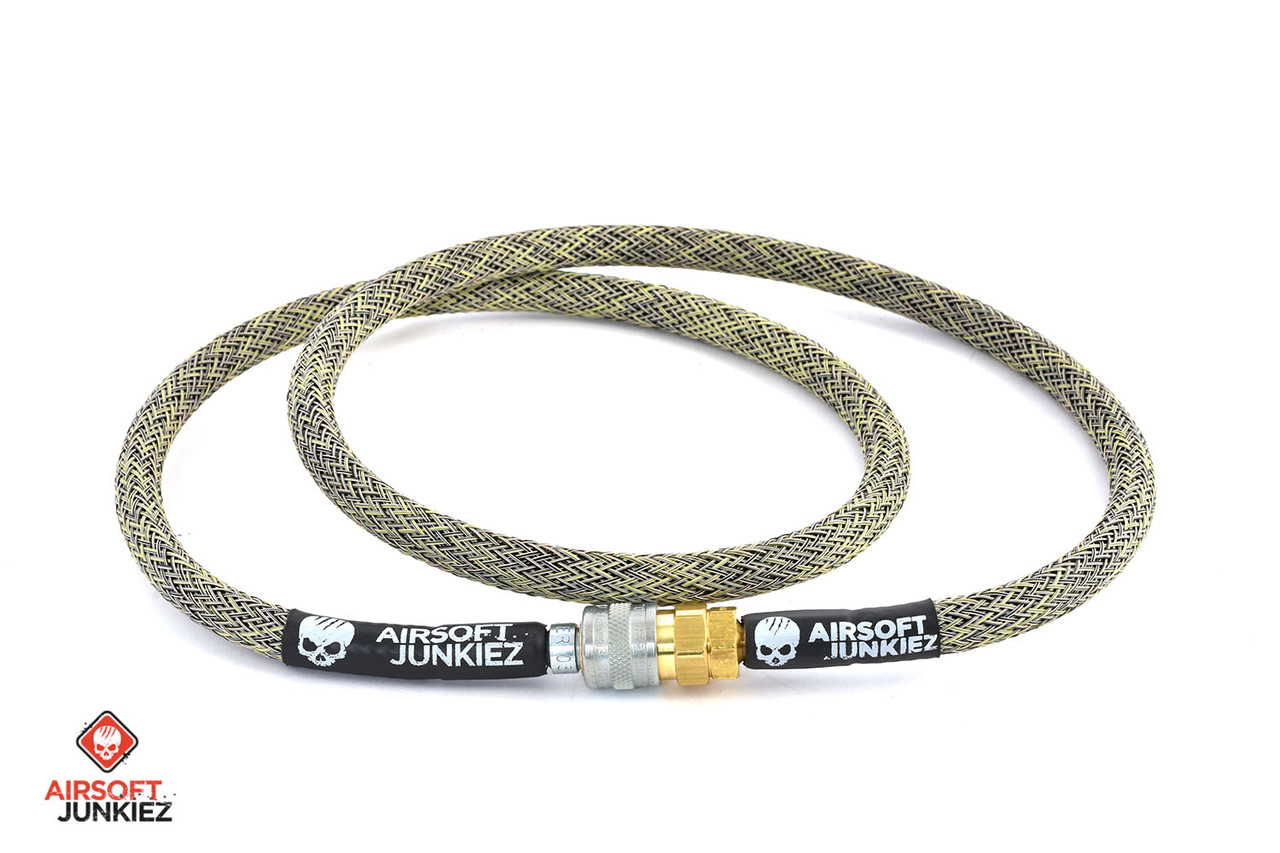 Airsoftjunkiez Heavy Weave Widebore Air Line 36" - Dual Brown Trail Mix