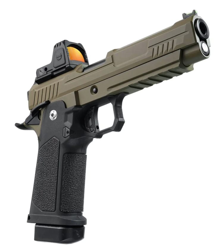 ARCTURUS Vanguard 5" Hi-Capa GBB Pistol w/Optics Ready Slide & ARS-1 Red Dot Combo BLK-TAN