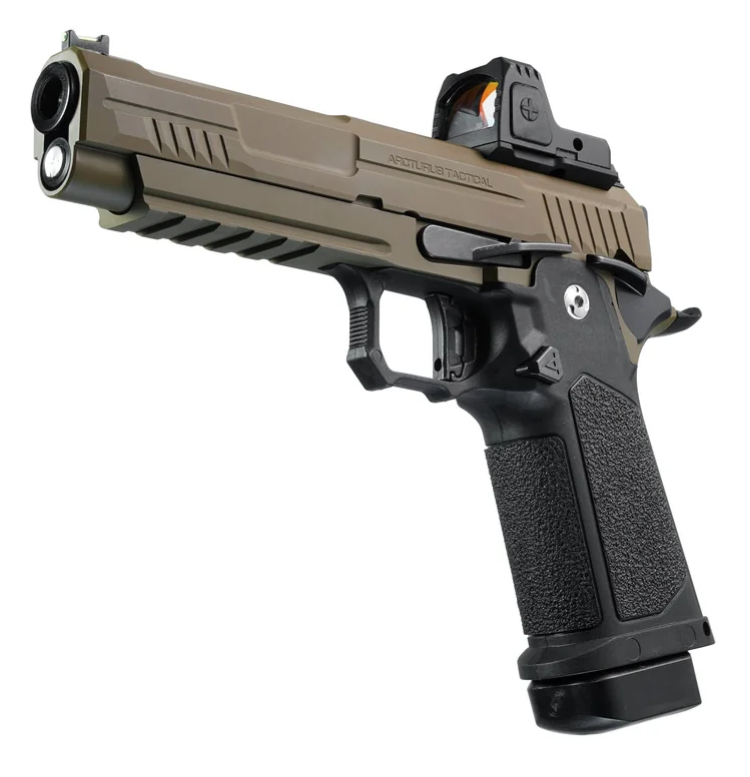 ARCTURUS Vanguard 5" Hi-Capa GBB Pistol w/Optics Ready Slide & ARS-1 Red Dot Combo BLK-TAN