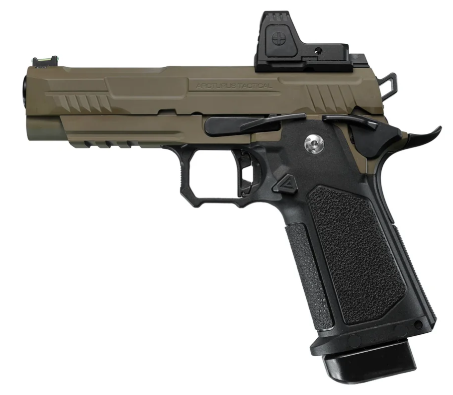 ARCTURUS Vanguard 4.3" Hi-Capa GBB Pistol w/Optics Ready Slide & ARS-1 Red Dot Combo BLK-TAN
