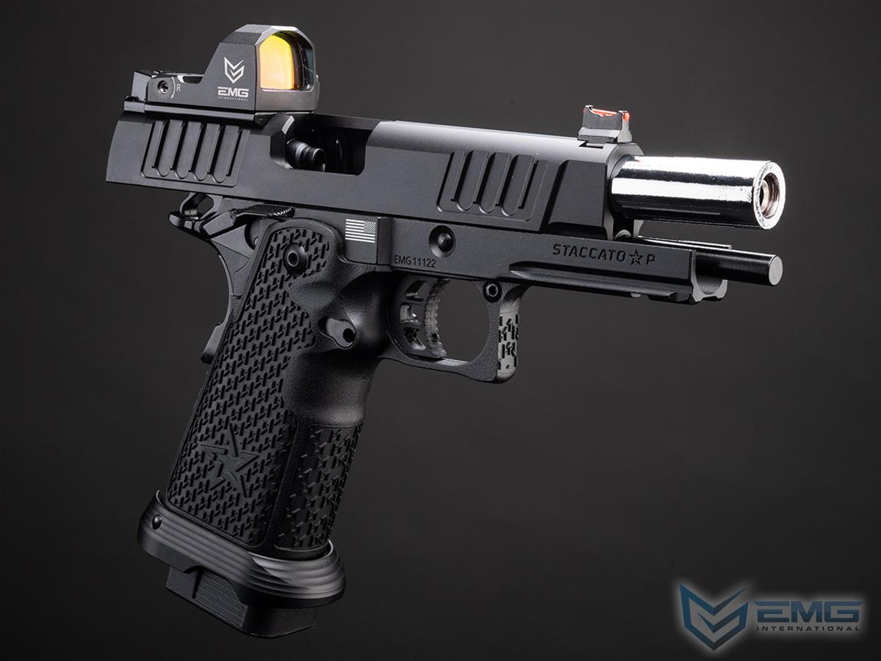 EMG Helios Staccato Licensed P 2011 CO2 Gas Blowback Airsoft Pistol (Model: VIP Grip / CNC / Gun Only) EMG Helios Staccato Licensed P 2011 CO2 Gas Blowback Airsoft Pistol (Model: VIP Grip / CNC / Gun Only)