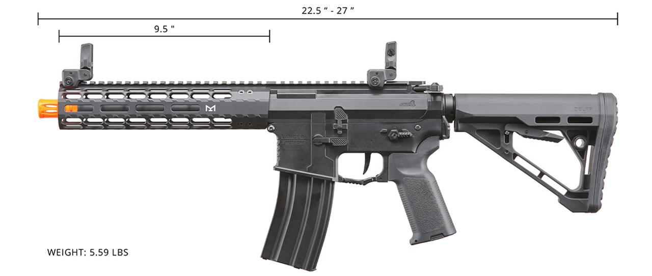 Lancer Tactical Gen 4 VALIANT Edition 9.5" SBR AEG w/ Aster II Bluetooth ETU - (Black)