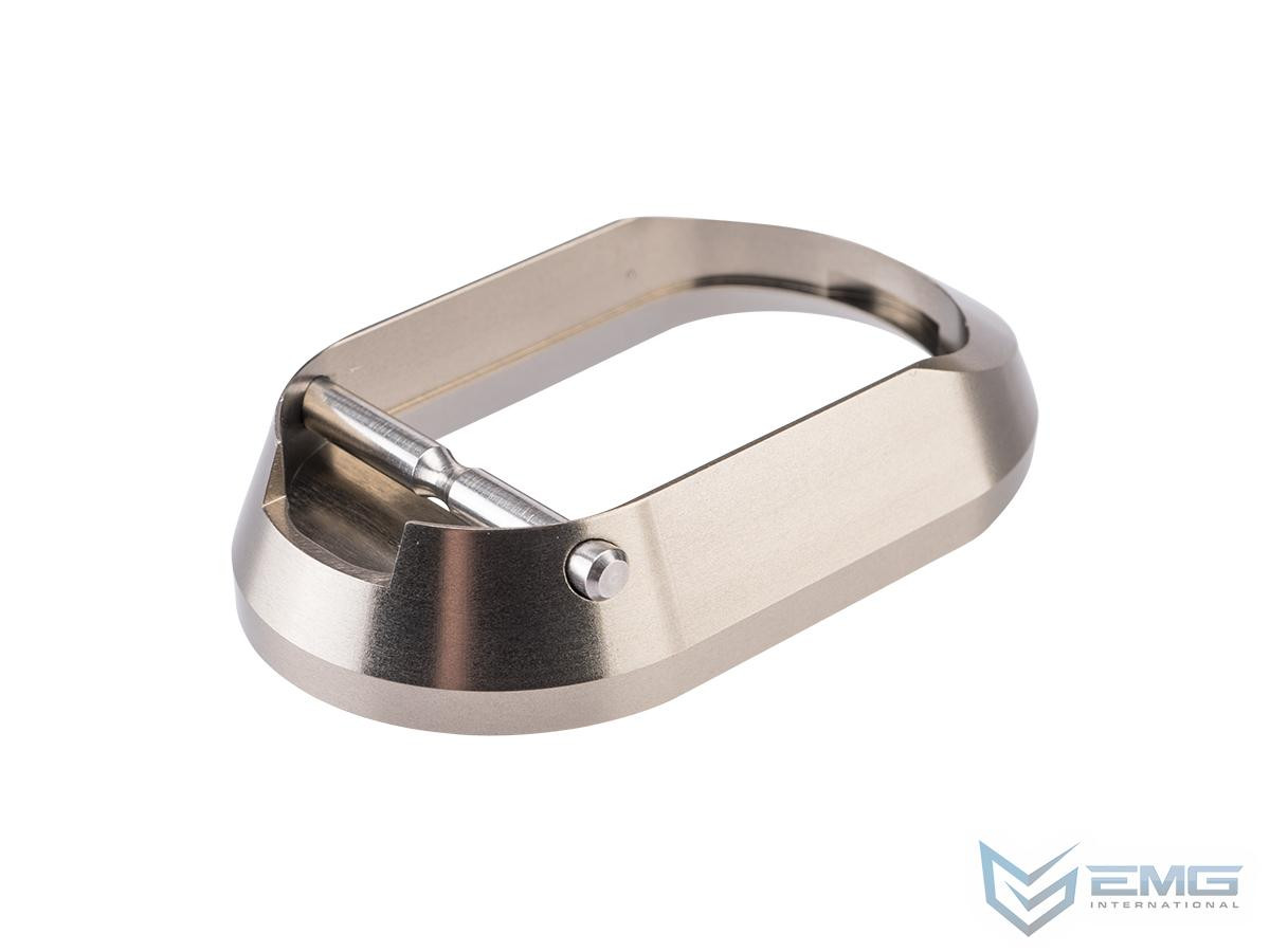 EMG CNC Aluminum "Type 1" Flared Magwell for Tokyo Marui Hi-CAPA Gas Blowback Airsoft Pistols (Color: Titanium Grey)