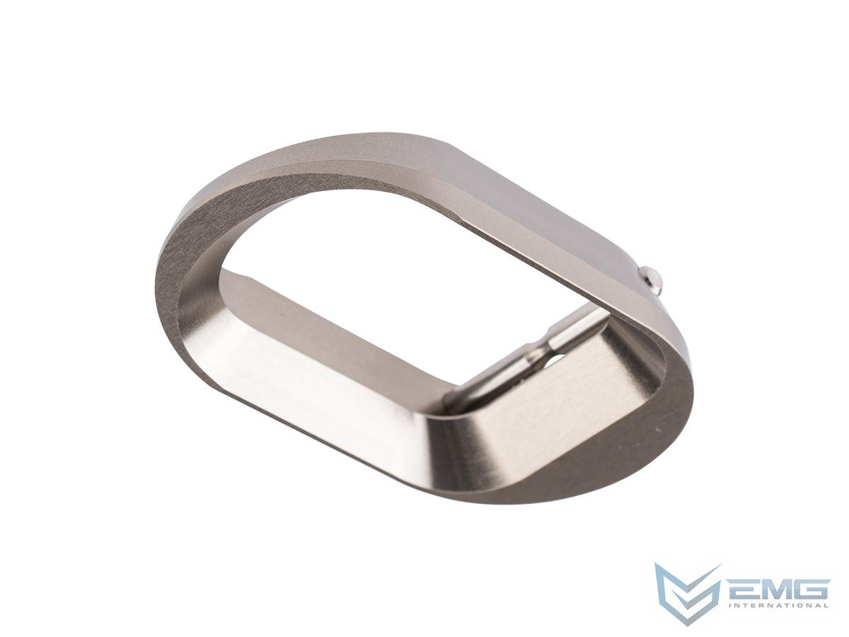 EMG CNC Aluminum "Type 1" Flared Magwell for Tokyo Marui Hi-CAPA Gas Blowback Airsoft Pistols (Color: Titanium Grey)