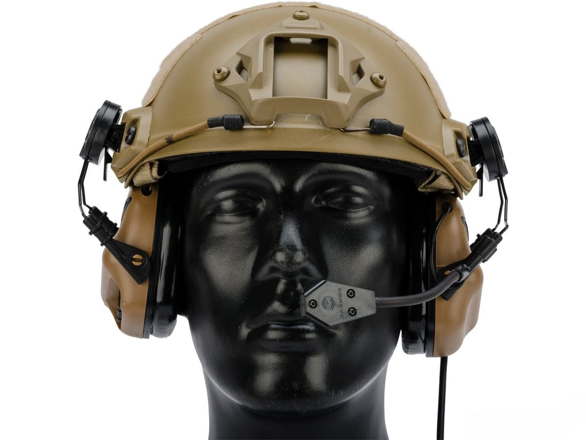 Earmor M32H MOD3 Tactical Communication Hearing Protector for ARC FAST MT Helmets (Color: Coyote Brown)
