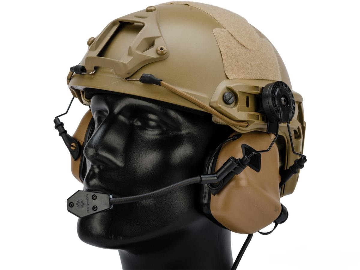 Earmor M32H MOD3 Tactical Communication Hearing Protector for ARC FAST MT Helmets (Color: Coyote Brown)