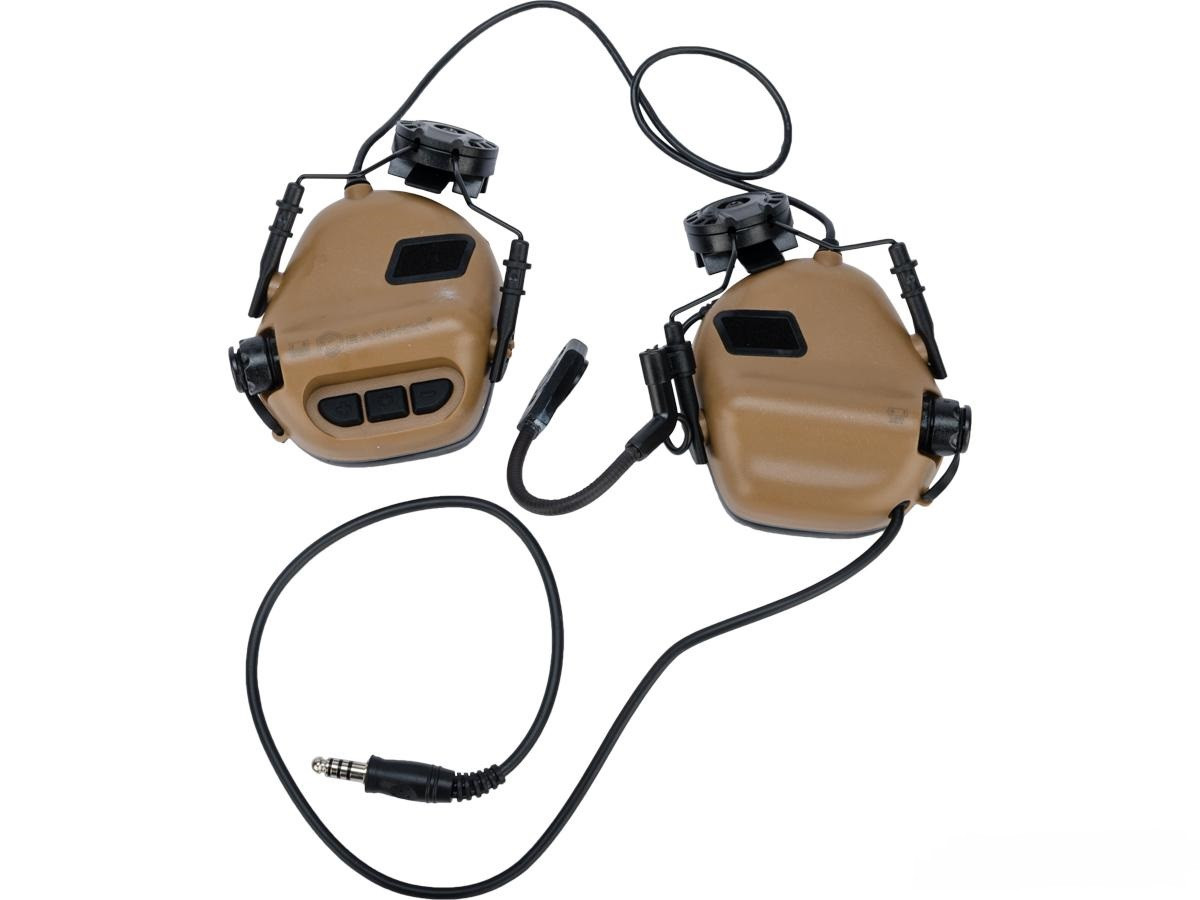 Earmor M32H MOD3 Tactical Communication Hearing Protector for ARC FAST MT Helmets (Color: Coyote Brown)
