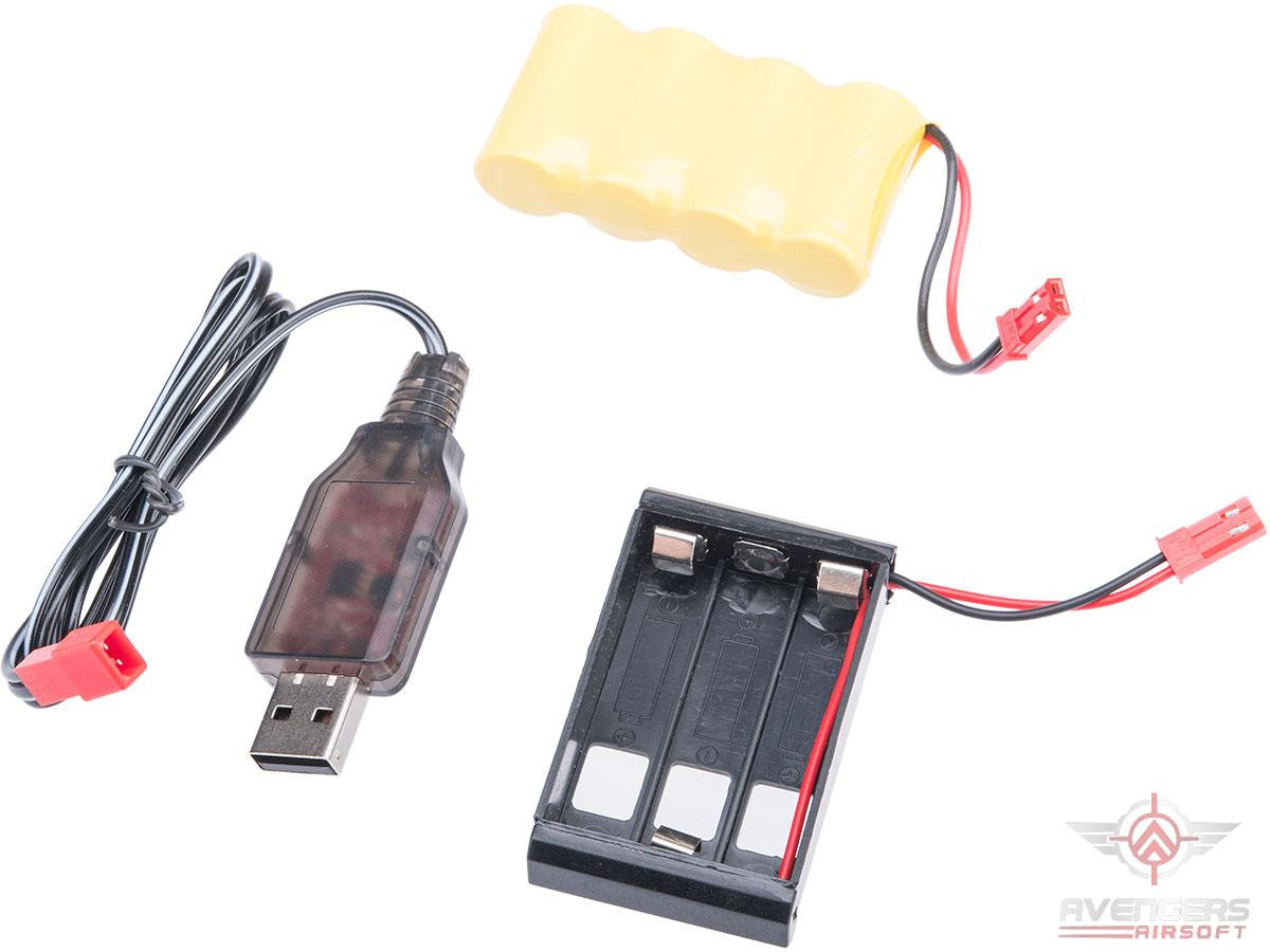 Avengers 1200 Round Electric Drum Magazine for Airsoft AEG Rifles (Model: MP5 - Black / Button)