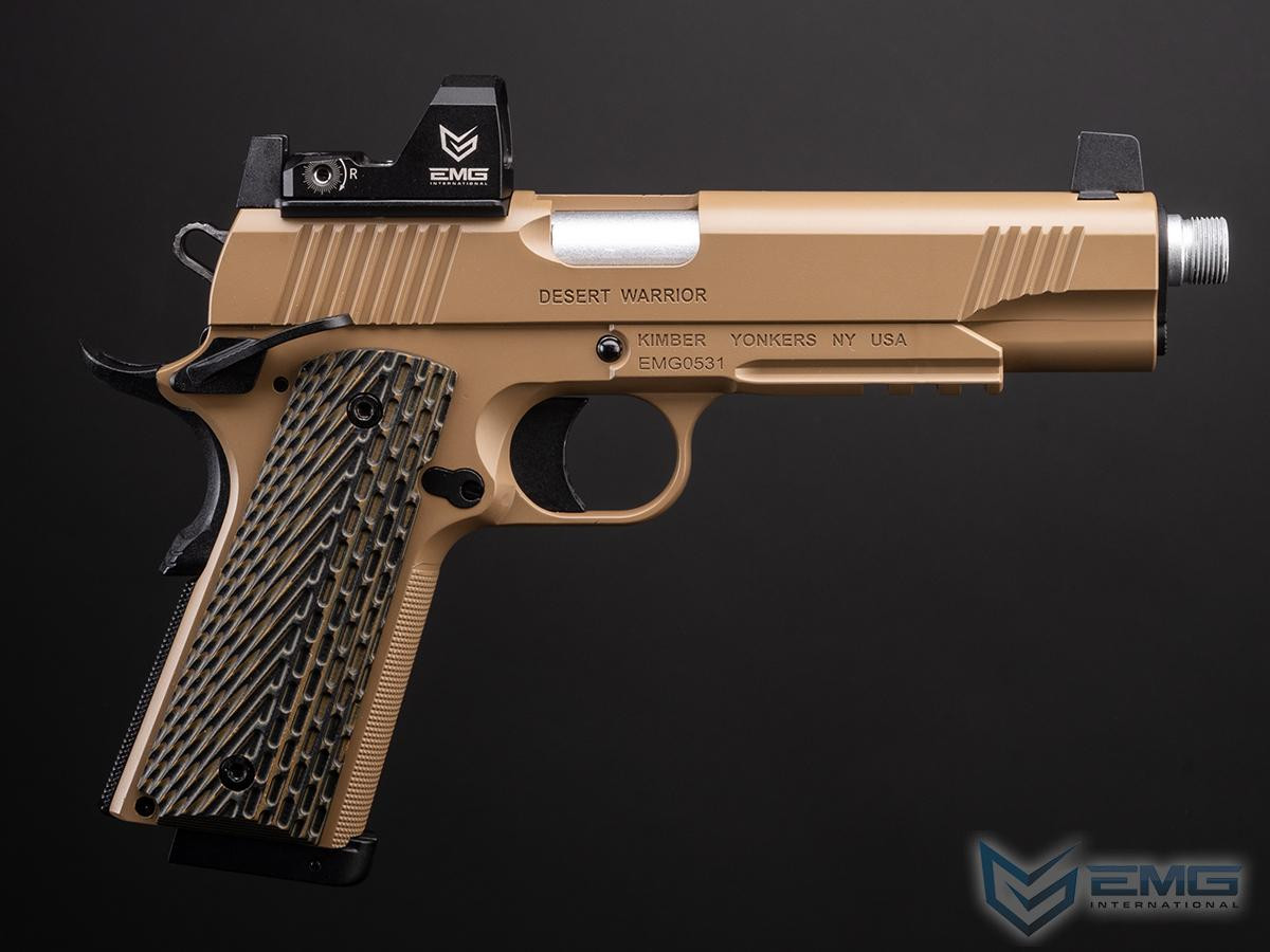 EMG x Kimber Licensed Desert Warrior 1911 CO2 Gas Blowback Airsoft Pistol with G10 Grips
