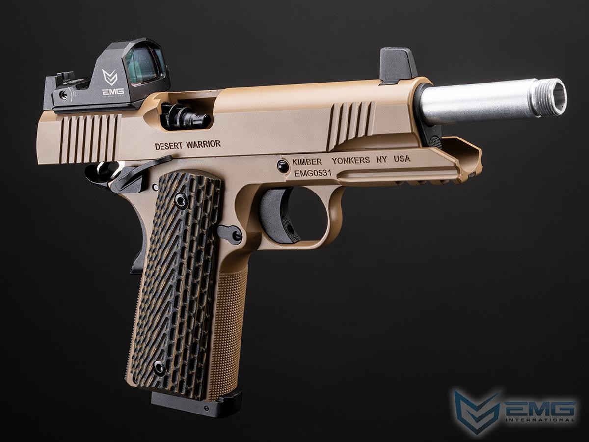 EMG x Kimber Licensed Desert Warrior 1911 CO2 Gas Blowback Airsoft Pistol with G10 Grips