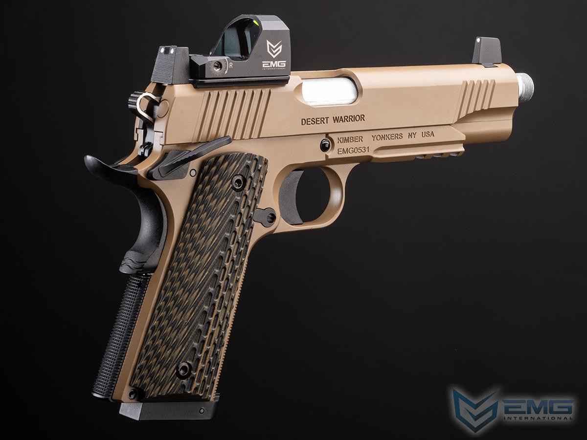EMG x Kimber Licensed Desert Warrior 1911 CO2 Gas Blowback Airsoft Pistol with G10 Grips