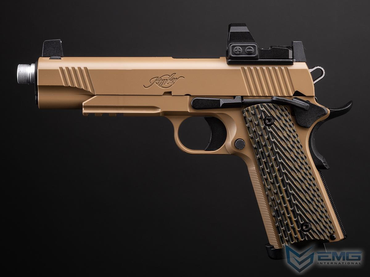 EMG x Kimber Licensed Desert Warrior 1911 CO2 Gas Blowback Airsoft Pistol with G10 Grips