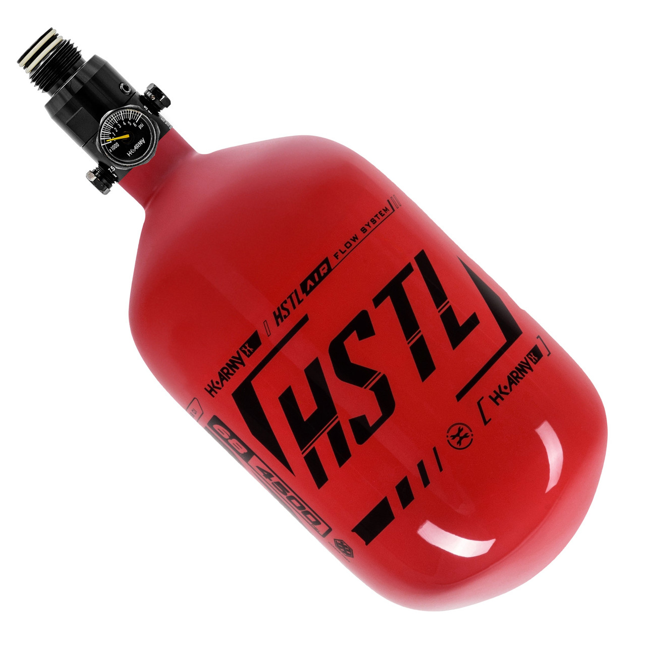 HK ARMY HSTL® - Carbon Fiber Tank - Standard Reg - 68ci / 4500psi - Red/Black