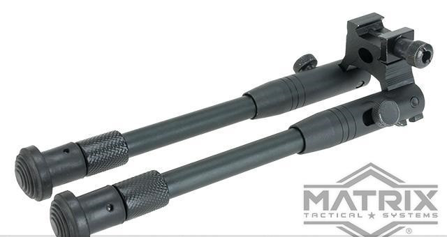Matrix Full Metal Folding Bipod for Picatinny and 20mm Accessory Rails with Rubberized Feet