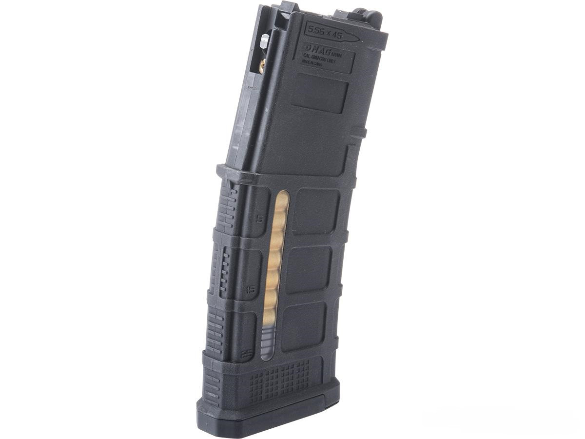 Double Eagle 35 Round Magazine for MWS Gas Blowback Airsoft Rifles (Model: D-Mag / Black)