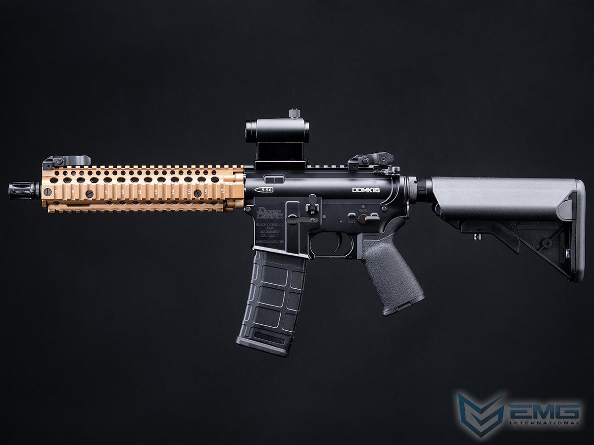 EMG x Daniel Defense DDMK18 Airsoft AEG Rifle w/ Platinum QBS Gearbox - CYMA (Color: Black - DE Hand Guard / 350 FPS / Gun Only)