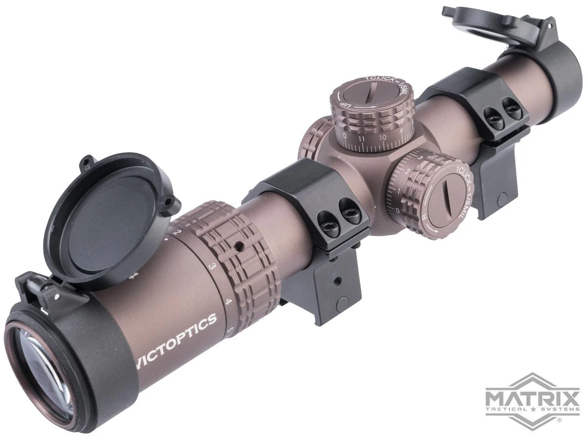 Matrix S6 1-6x24 LPVO SFP Illuminated Rifle Scope - Vector Optics (Model: Scope Rings / Coyote)