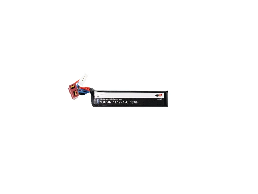 ASG 11.1v Li-Po Battery 900 mAh, 15C, single stick, T-Plug