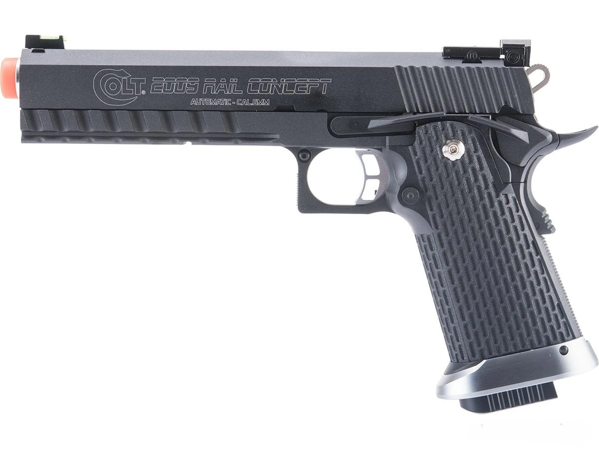 Cybergun x Colt Rail Concept Hi-CAPA Gas Blowback Airsoft Pistol - KJW (Model: Green Gas)