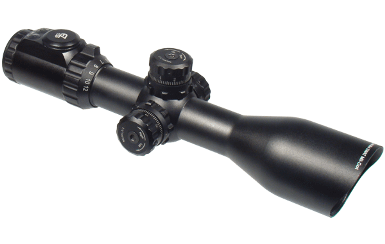 UTG 30mm SWAT 3-12X44 Compact IE Scope w/ AO Mil-dot, 36 Colors EZ-TAP, w/ MS Rings