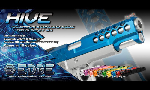 Airsoft Masterpiece EDGE Custom "HIVE" Standard Slide for 5.1 Hi Capa | Select Color