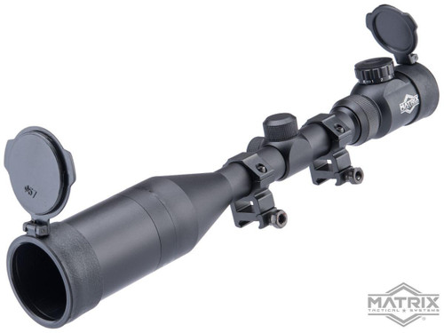 Matrix 3-12x50 Illuminated Reticle Sniper Scope w/ Mounting Rings | Black