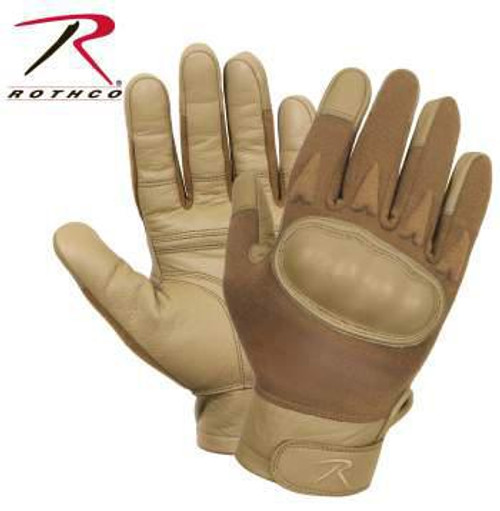 Rothco Carbon Fiber Hard Knuckle Cut/Fire Resistant Gloves | Coyote