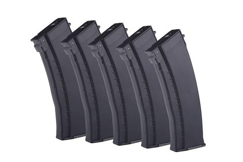 E&L AK74 120 Round Mid-Cap Magazine Set - Plum Black - Box of 5