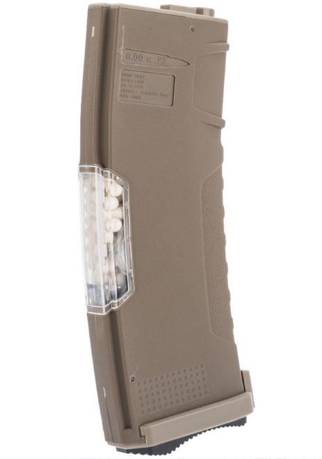 BAMF GEN2 Polymer 450rd Hi-Cap Flash Magazine for M4 Series Airsoft AEG Rifles (Model: Tan / Single Mag)